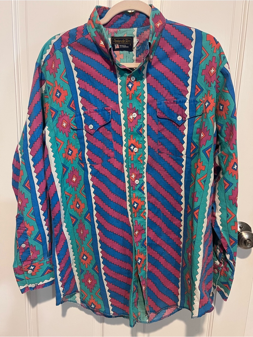 Vintage  Panhandle Slim Button Up Southwestern Shirt 16 1/2 x 35
